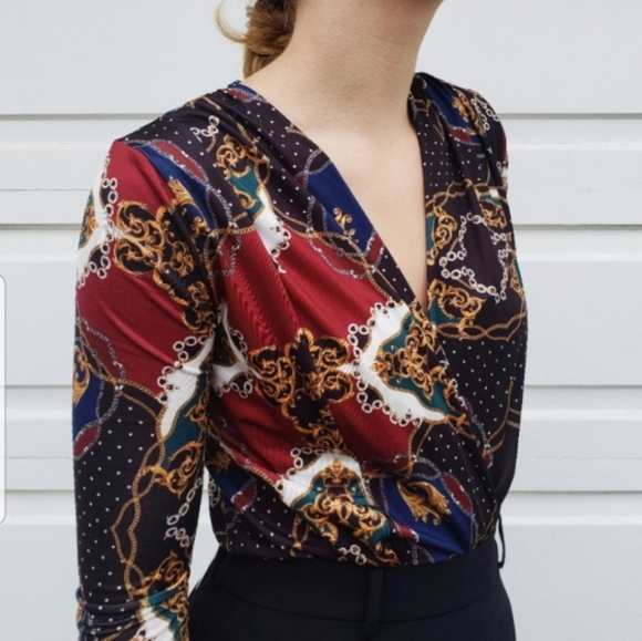 Zara Pattern Long Sleeve Body Suit - Picture 2 of 4